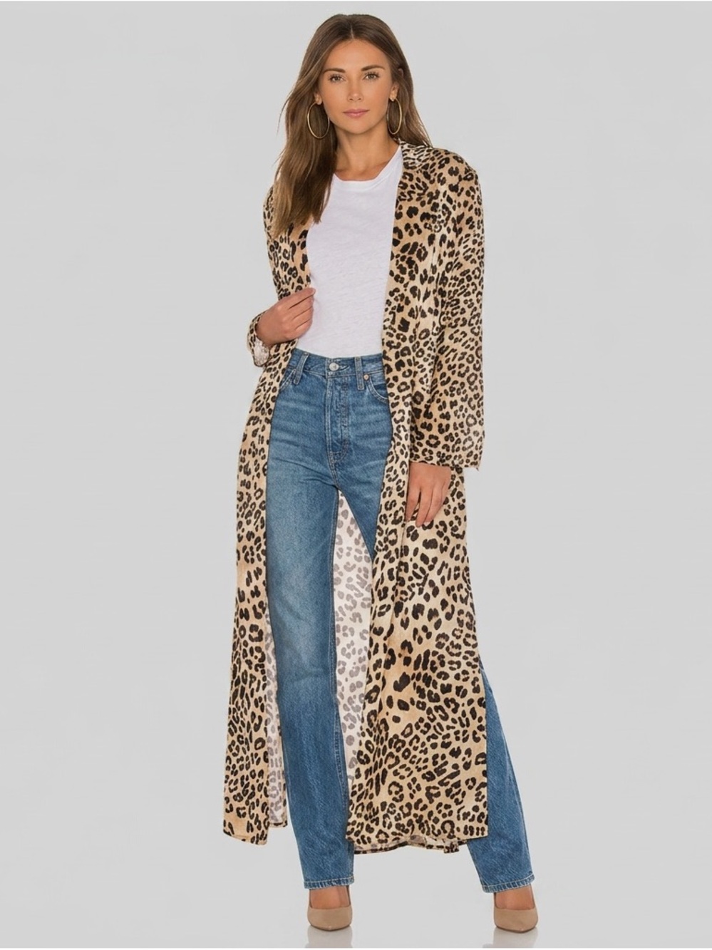 House of Harlow 1960 Leopard Print Duster - Tan & Black
